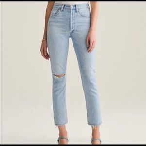 Agolde Riley Highrise Straight Crop Jeans